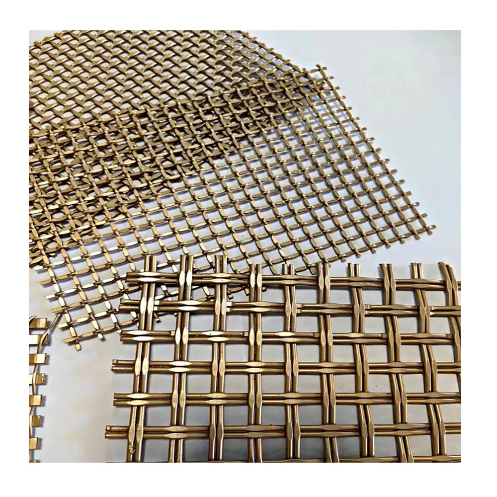 Outdoor Gold Brass Metal Elevator Decorative Woven Metal Wire Mesh Panel partition curtain stainless steel decor net