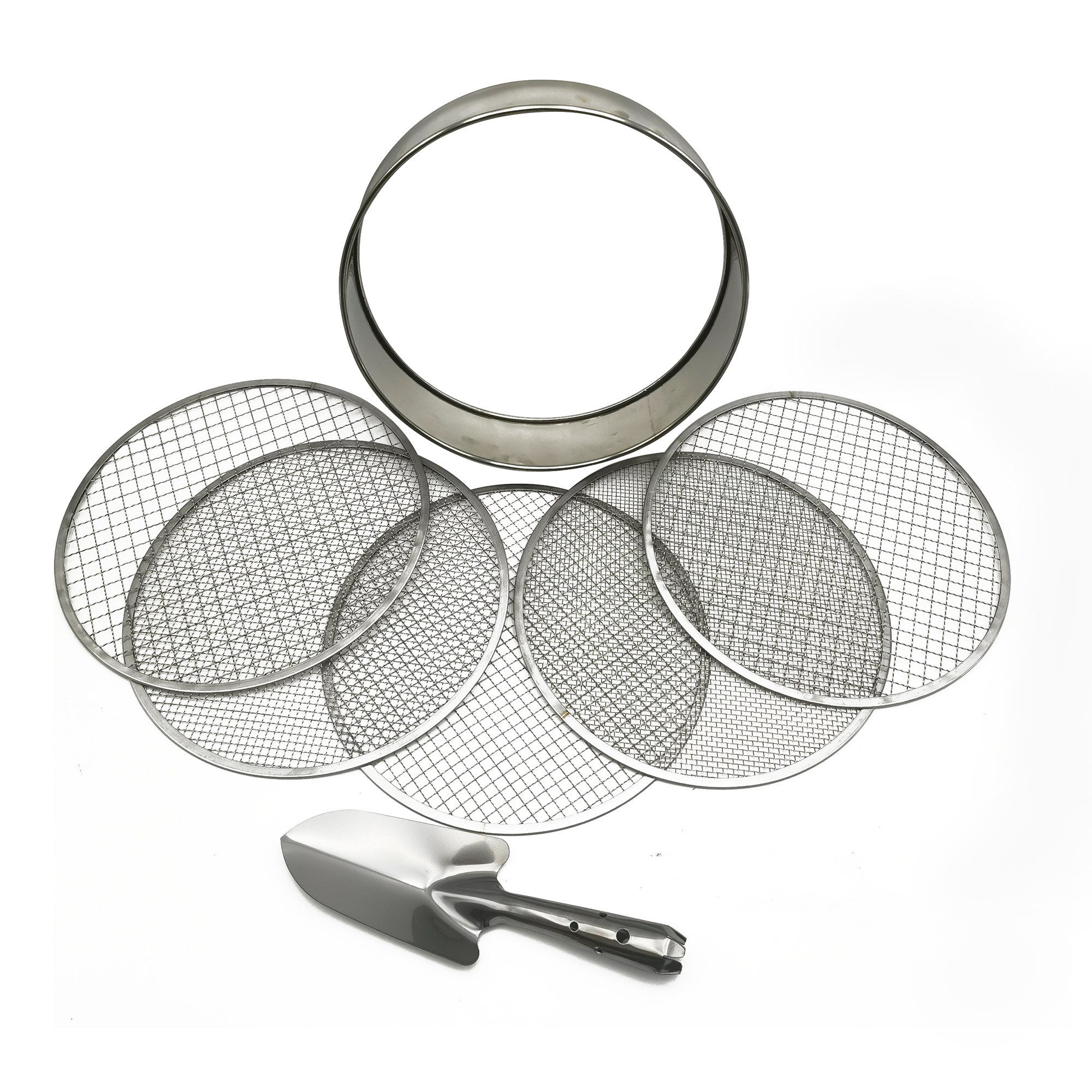 Ningbo Factory Stainless Steel Test Sieve Stackable Sifting Pan Soil Sand Sieve Garden Sieve Mesh