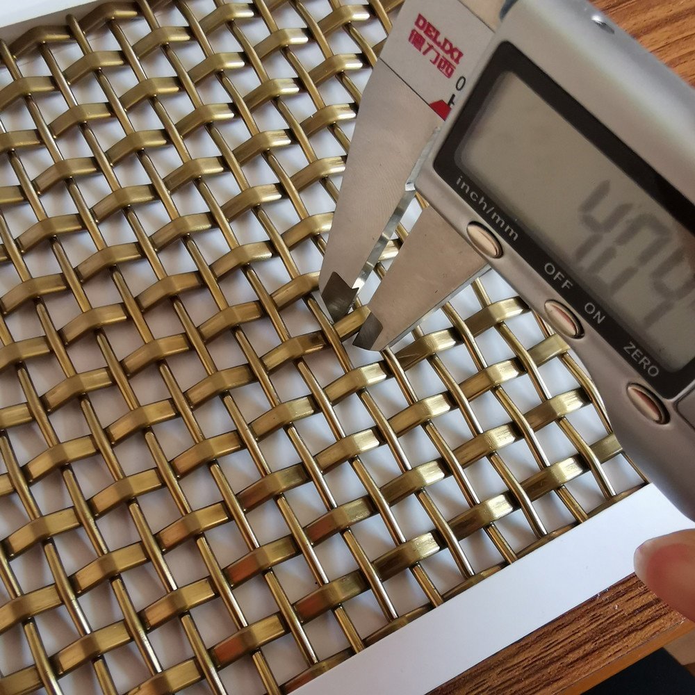 Pattern Custom Weave wire Mesh Champagne Color Decorative Grilles For Building Facade