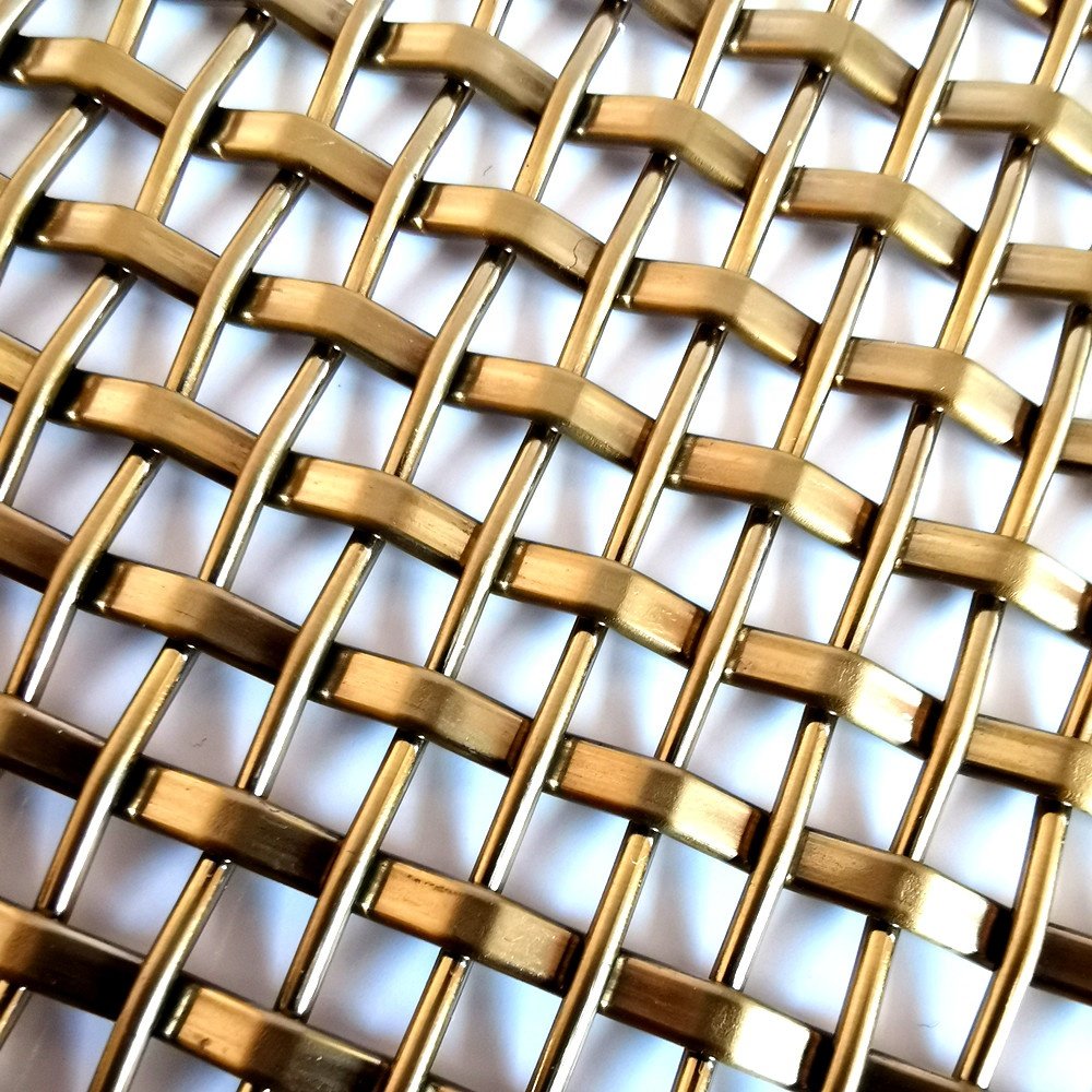 Pattern Custom Weave wire Mesh Champagne Color Decorative Grilles For Building Facade