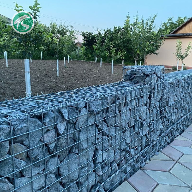 Anti-rust galfan coated gabion baskets welded gabion stone cage galvanized wire gabion box for outdoor landscape