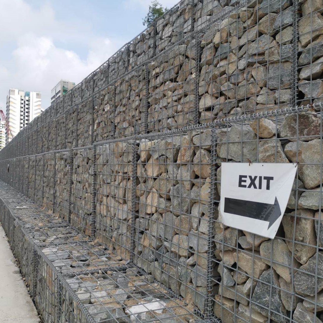 Anti-rust galfan coated gabion baskets welded gabion stone cage galvanized wire gabion box for outdoor landscape
