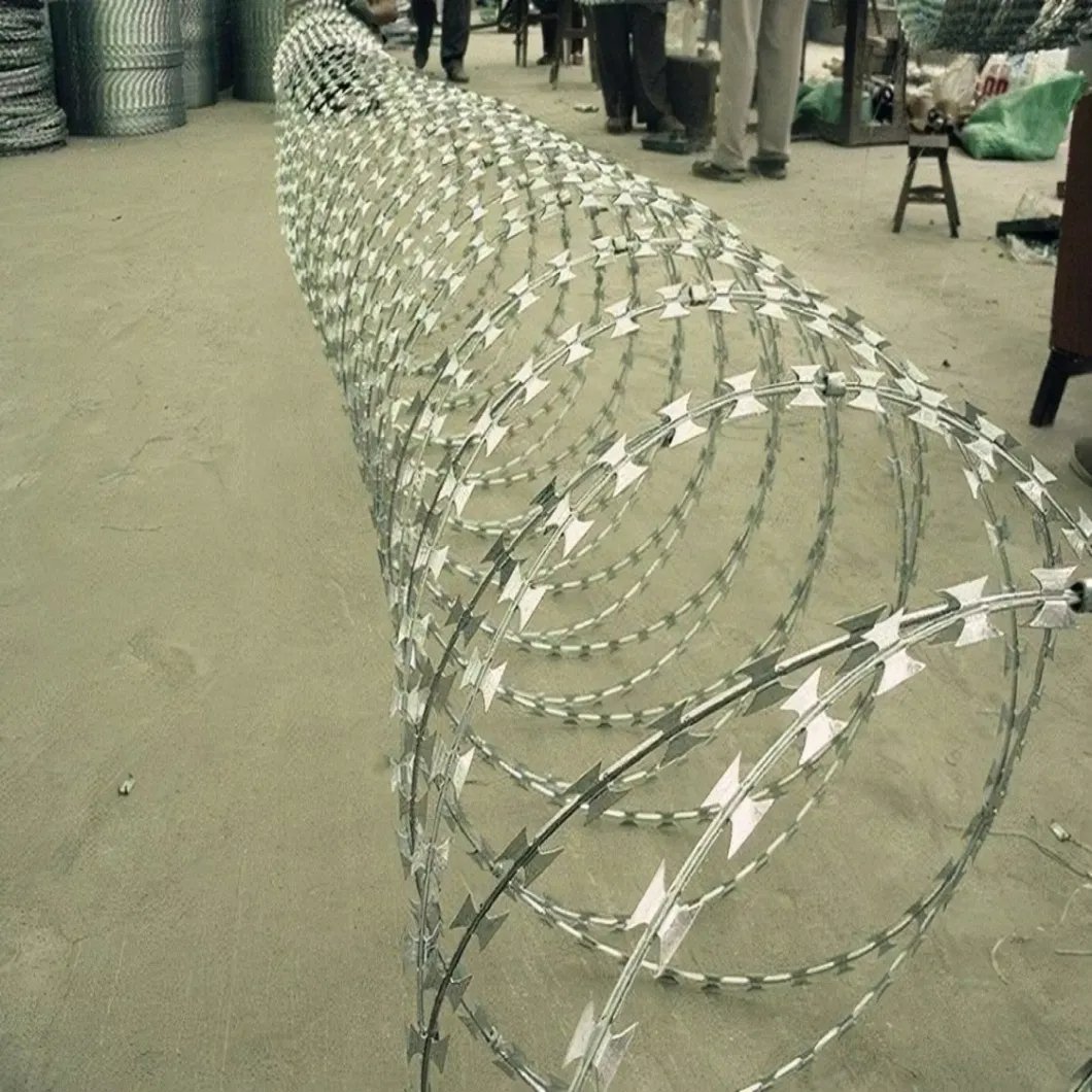 custom razor barbed wire gillette fence welded wire arame farpado galvanizado concertina razor wire face