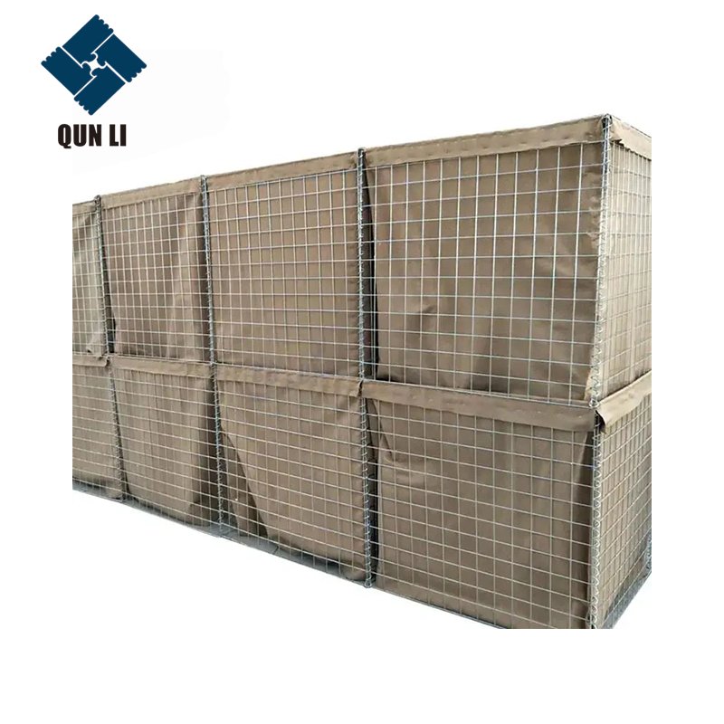 Security Defensive Galvanized Steel Wire Mesh Barrier Blast Wall Bastion Fence Cutting Processing Service Retaining Wall Fencing