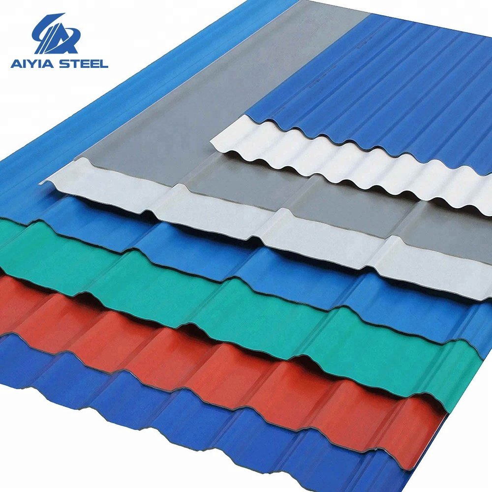 Aluminum galvanized corrugated roofing sheet 24 gauge zinc color coated roof tiles price color steel sheet
