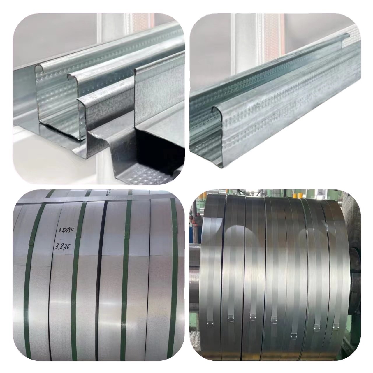 0.85mm*158mm boninas de galvanizadas zinc steel slit strip for C channel