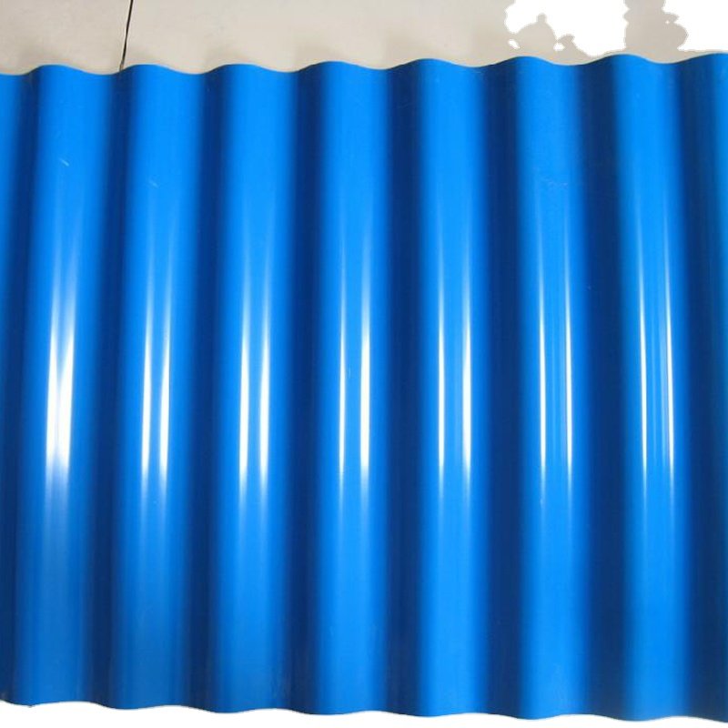 665mm width ppgi corrugated steel roofing sheet blue color coated metal plate