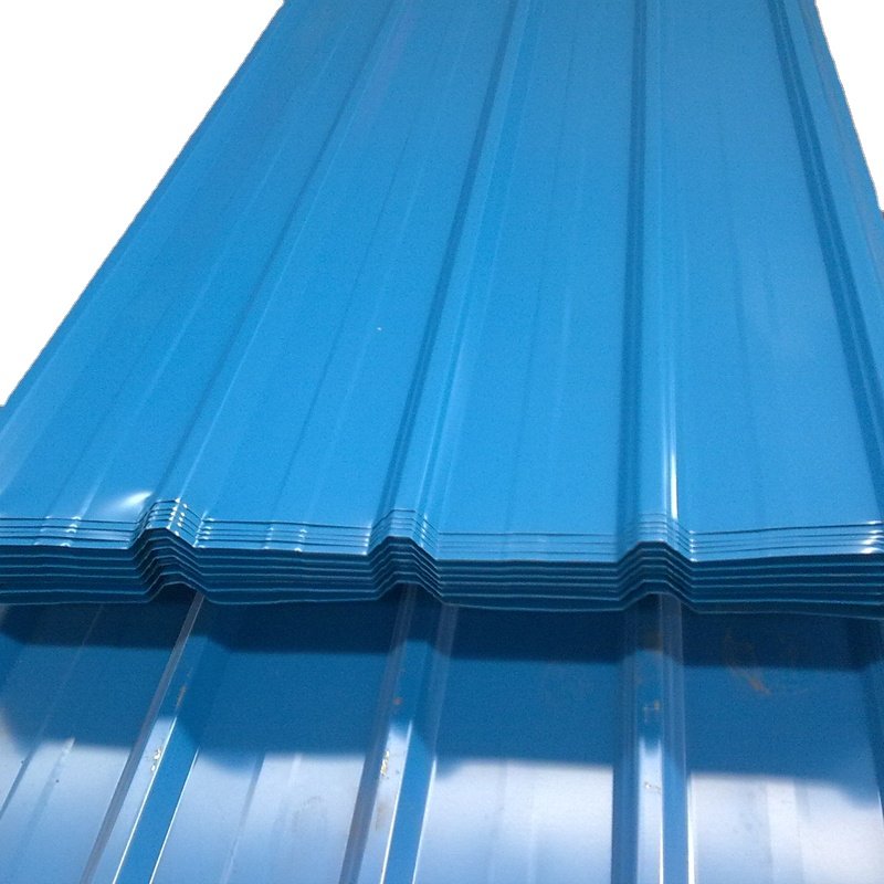 665mm width ppgi corrugated steel roofing sheet blue color coated metal plate