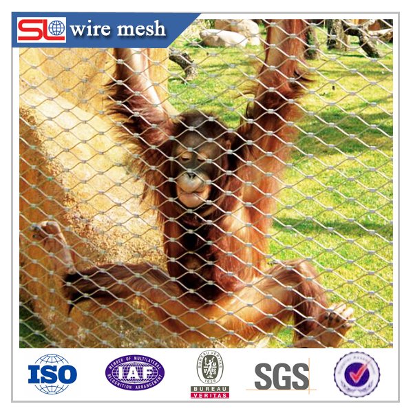 Large birds mesh metal rope mesh monkey enclosure flexible cable net aviary ss wire rope mesh