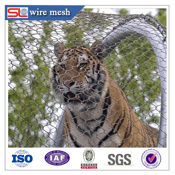 Large birds mesh metal rope mesh monkey enclosure flexible cable net aviary ss wire rope mesh
