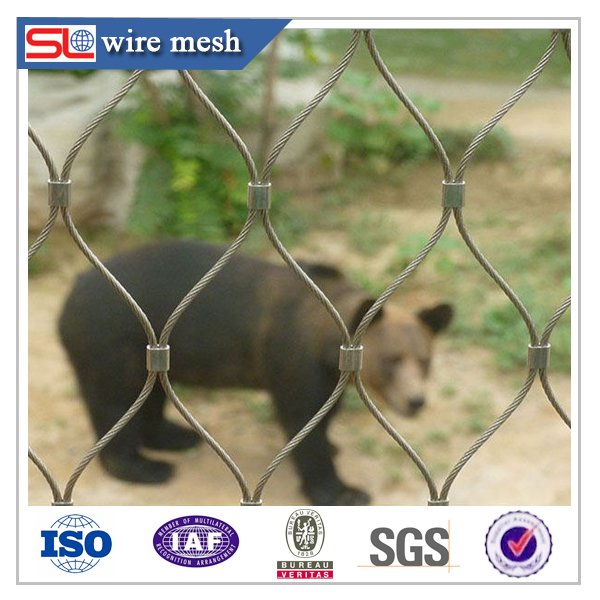 Large birds mesh metal rope mesh monkey enclosure flexible cable net aviary ss wire rope mesh