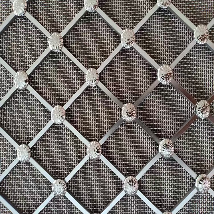 Manufacturer Decorative Wire Mesh Grilles Diamond Woven Grilles For Furniture