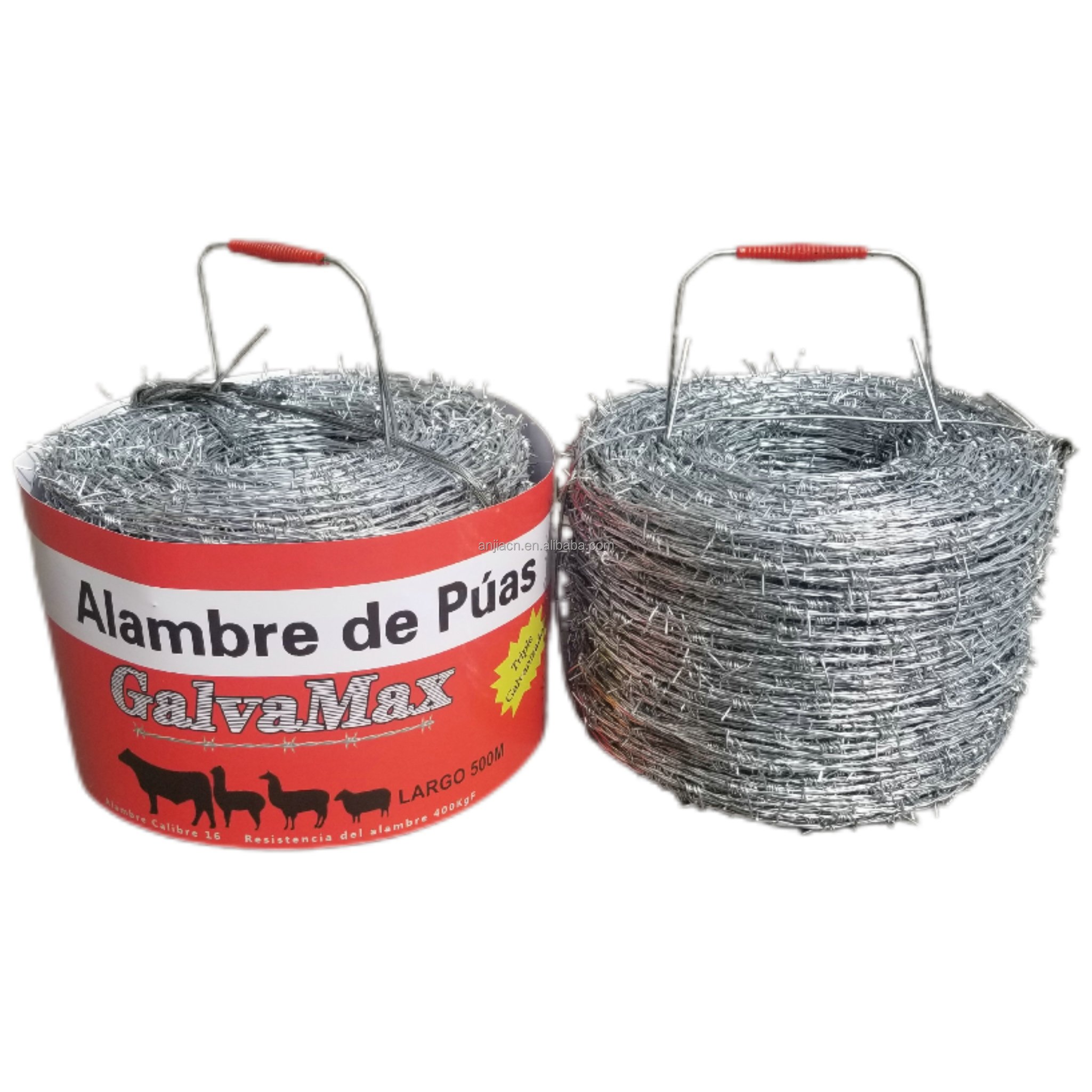 25KG Per Roll Barbed Iron Wire Mesh Galvanized Alambre De Pua Para Cerca 14 Gauge Barb Wire Fence Roll