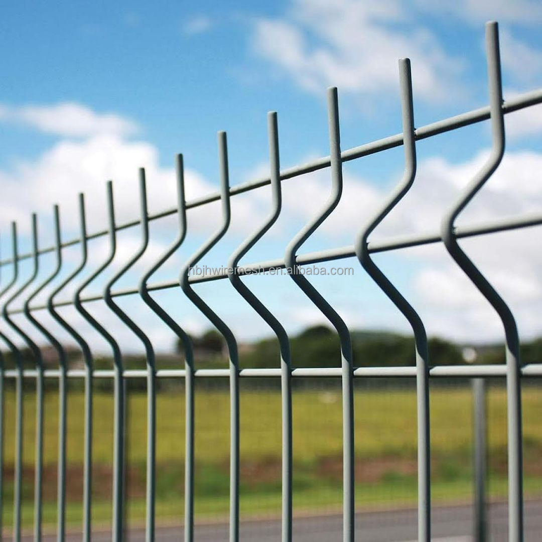 Sustainable metal pvc coated 3d bending curved garden fence farm 3d curved welded wire mesh panel fencing