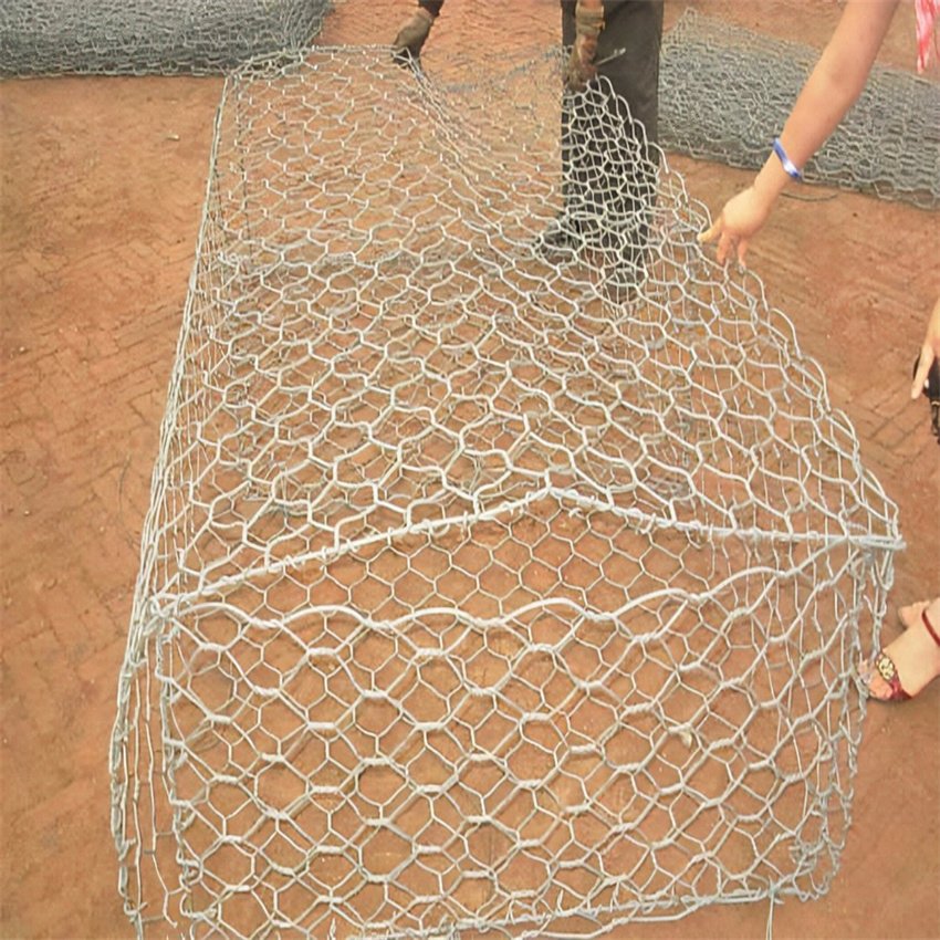 Hot Dipped Galvanized Gabion Basket Wall 2x1x1m Hexagonal Wire Mesh Riverbank Gabion Box