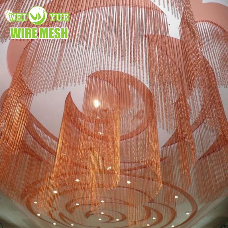 Stainless Steel Decorative Chainmail Metal Ring Mesh Drapery Curtain Chain Link Screen