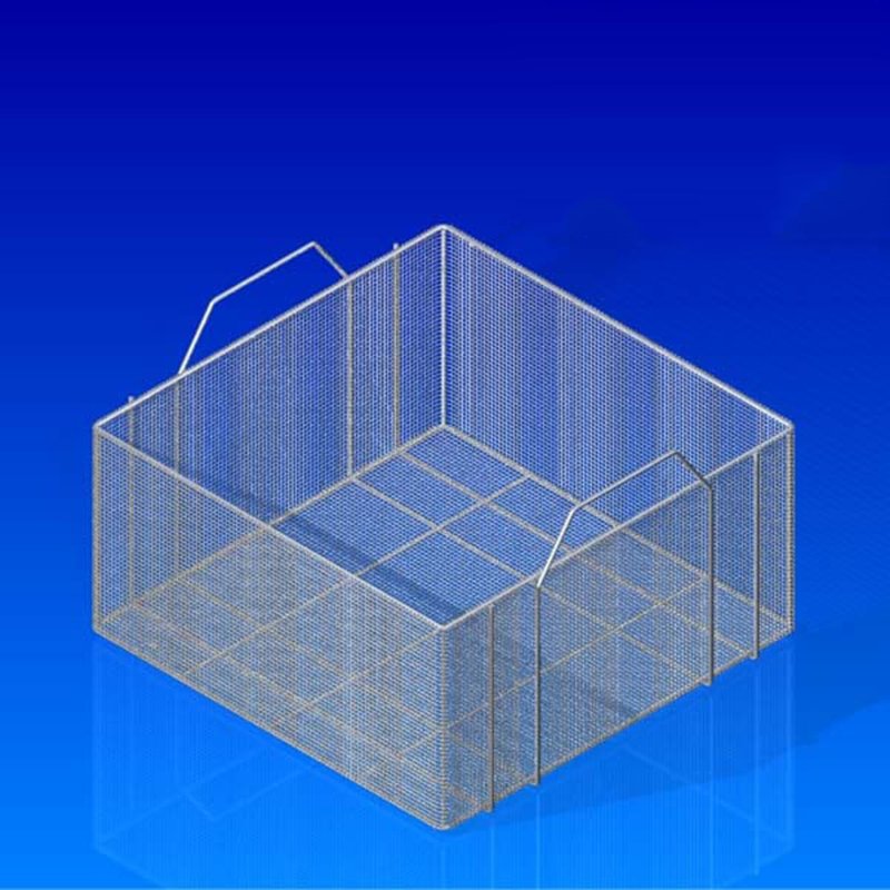 Customization 304 Stainless Steel Woven Wire Mesh Storage Baskets Sterilization Filter Housing metal Instrument Washing Baskets