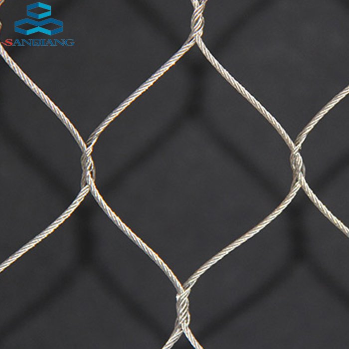 building protection flexible safety rope net 304 316 stainless steel wire rope mesh netting