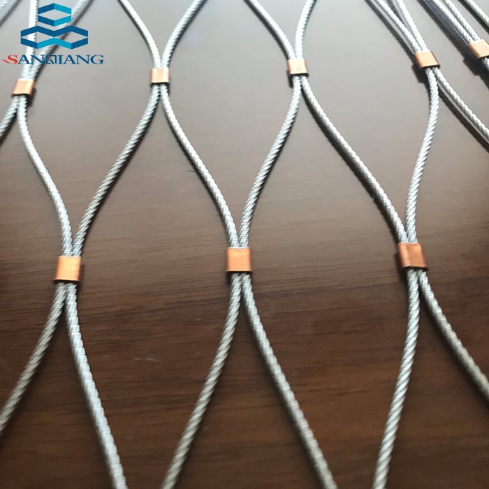 building protection flexible safety rope net 304 316 stainless steel wire rope mesh netting