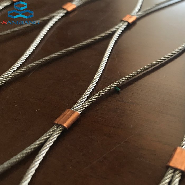 building protection flexible safety rope net 304 316 stainless steel wire rope mesh netting