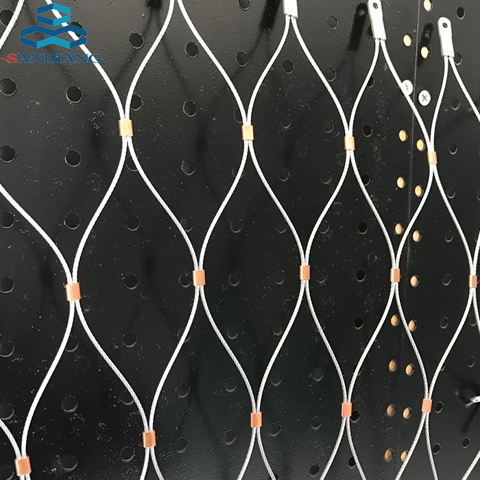 building protection flexible safety rope net 304 316 stainless steel wire rope mesh netting