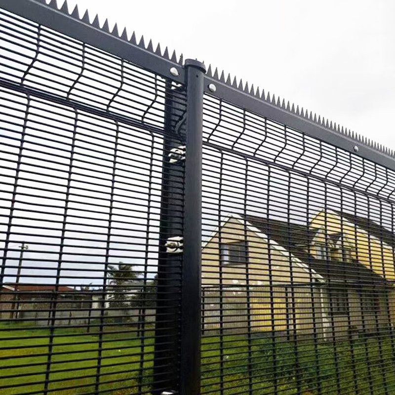 Secure and Durable 358 Dense Mesh Anti-Climbing Barbed Wire Steel Construction Fence for Prisons and Protection