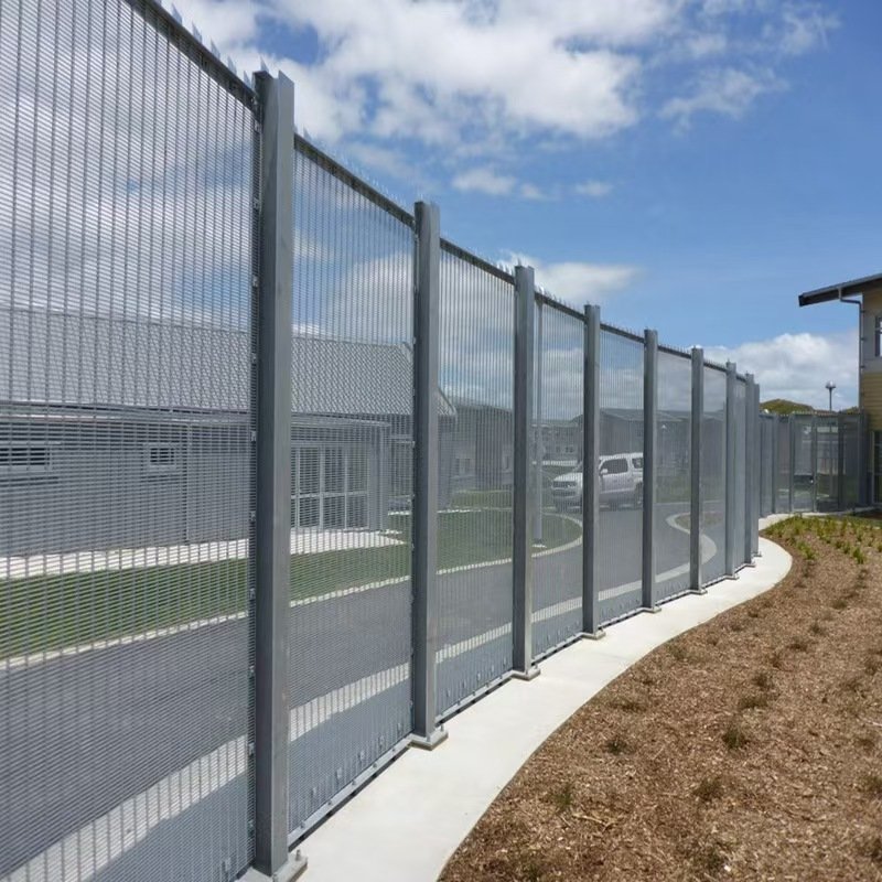 Secure and Durable 358 Dense Mesh Anti-Climbing Barbed Wire Steel Construction Fence for Prisons and Protection