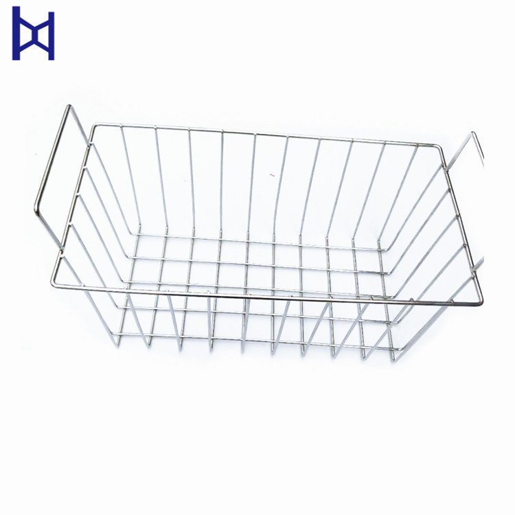 Metal Material Wire Mesh Basket With Handle Stainless Steel Wire Mesh Basket For Kitchen And Bathroom