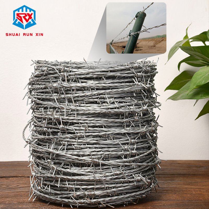 SRX Wholesale Hot Dip Zinc Plating Iron Barbed Wire Supplier Barbed Wire Mesh Farm Highway Barbed Wire