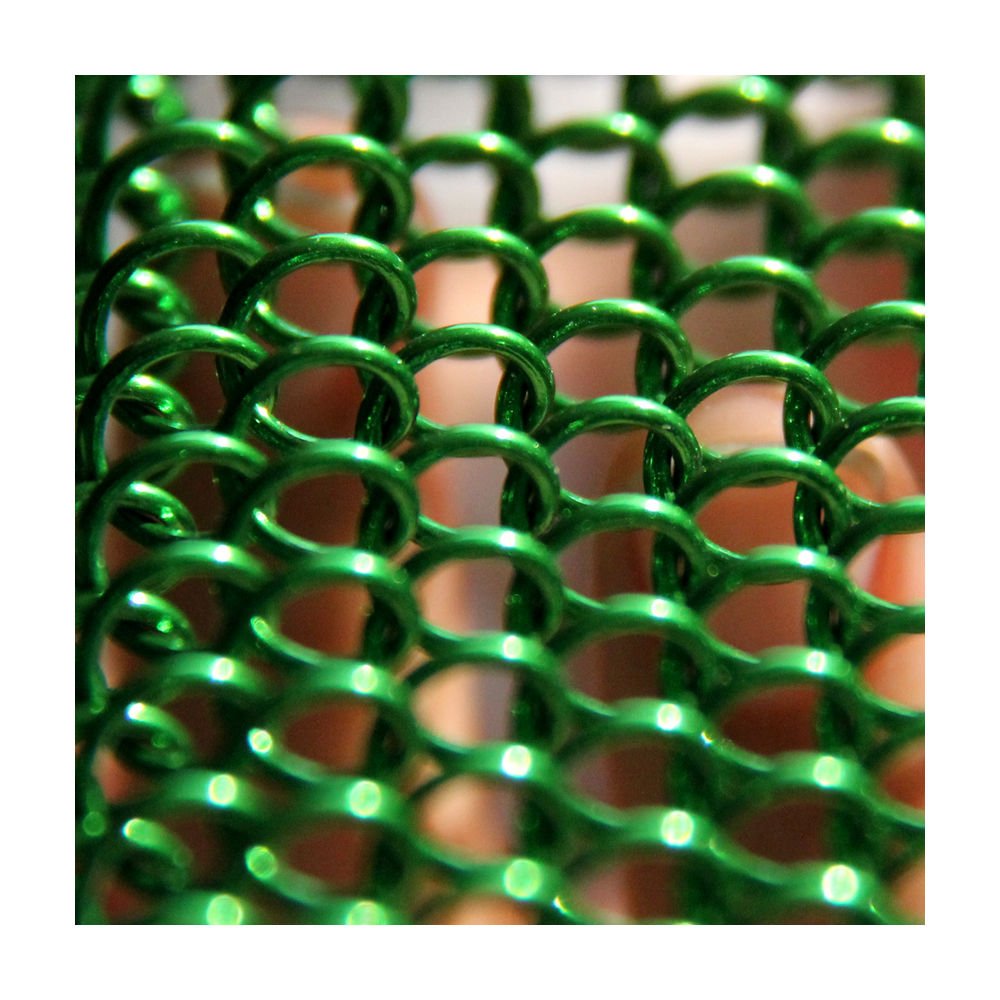 Chain Link Curtain Mesh Outdoor Gold Brass Metal Spiral Stainless Steel Building Elevator Chain Link Decorative Mesh