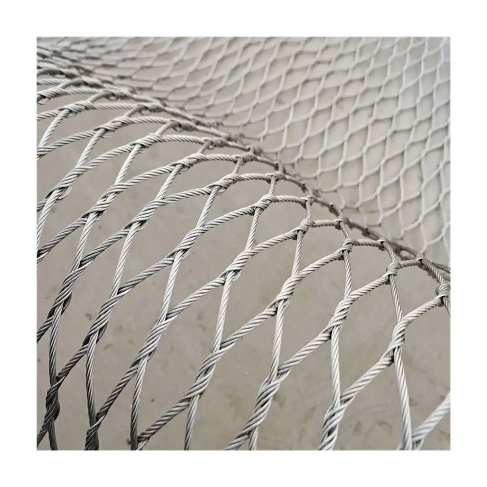 Security Enclosure Flexible Stainless Steel Wire Rope Netting Fence Animal Zoo Mesh