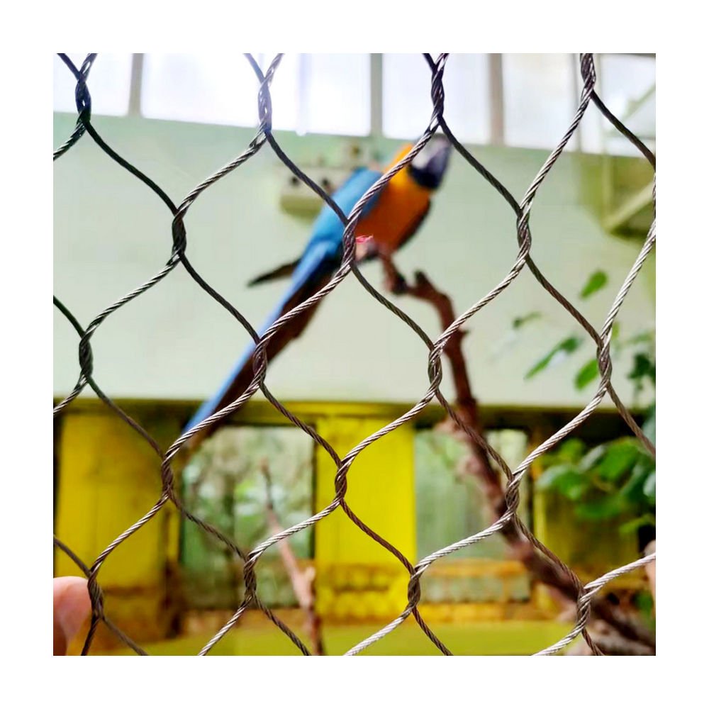 Security Enclosure Flexible Stainless Steel Wire Rope Netting Fence Animal Zoo Mesh