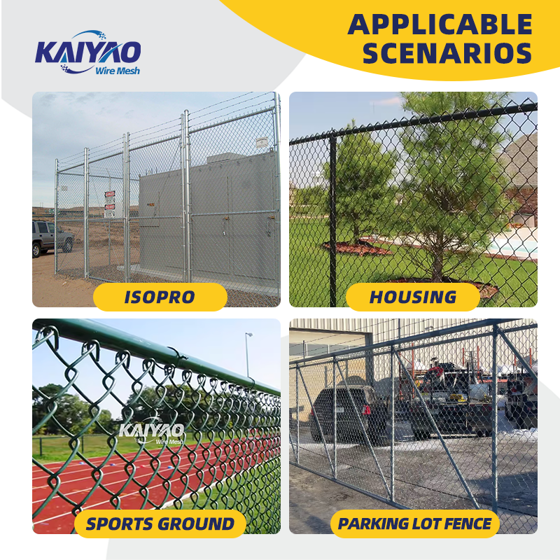 Factory-customized Hot-dip Galvanized PVC Coated Chain Link Fence for Gardens Hot-selling fence wire mesh chainlink fence
