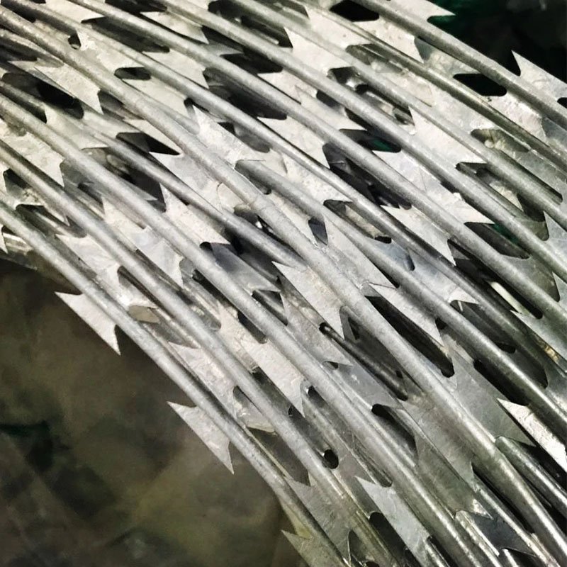 Cross Razor Type and Iron Wire Material Anti-rust razor blade barbed wire for sale