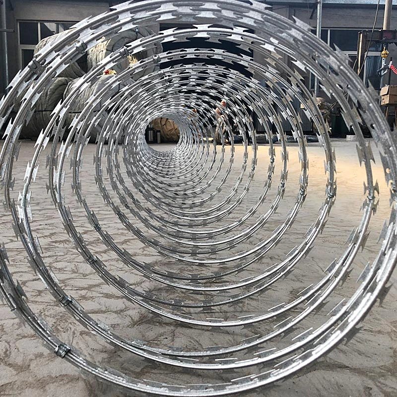 Cross Razor Type and Iron Wire Material Anti-rust razor blade barbed wire for sale