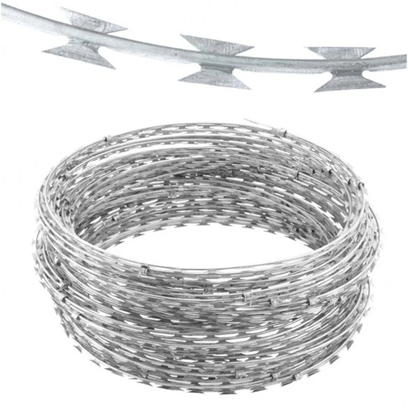 Cross Razor Type and Iron Wire Material Anti-rust razor blade barbed wire for sale
