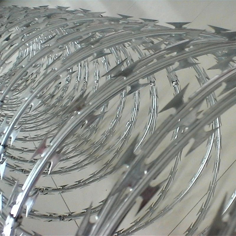 Cross Razor Type and Iron Wire Material Anti-rust razor blade barbed wire for sale