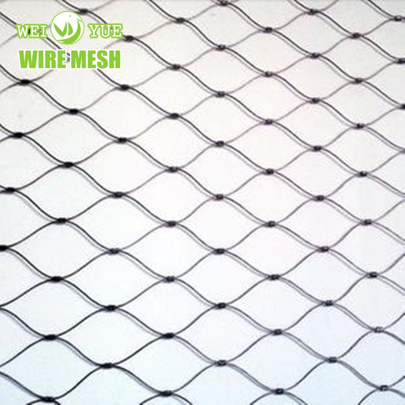 SS316 Ferrule Diamond Stainless Steel Birdhouse Net Zoo Rope Net Wire Rope Net For Animal Fence