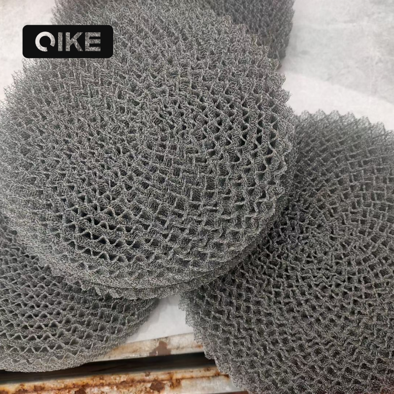 Quality Titanium Wire mesh foam remover materials Pure Nickel Stainless Steel Circle Knitted Wire Mesh netting For Demister pad