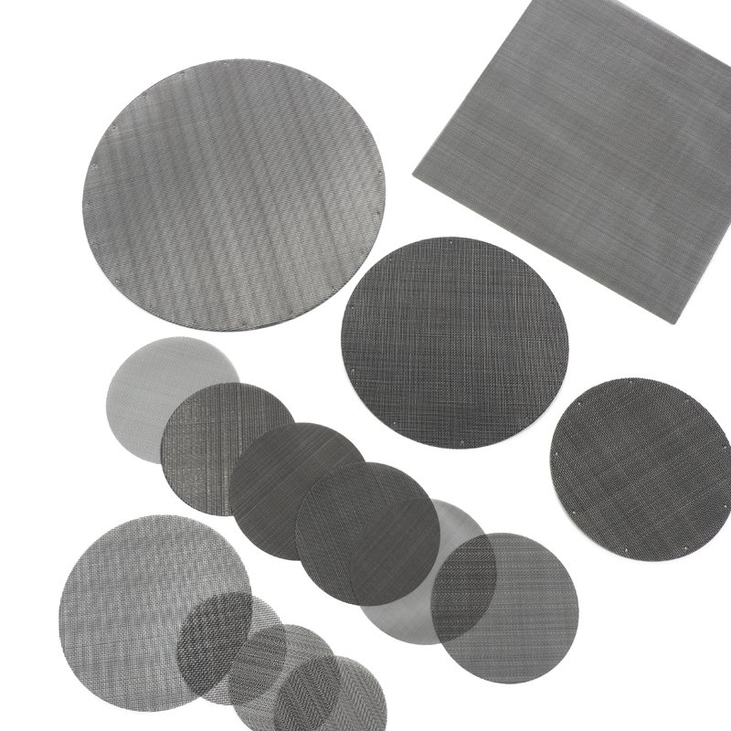 factory custom 304 316 stainless steel mesh disc black wire cloth Twill fifter disc round for extruder
