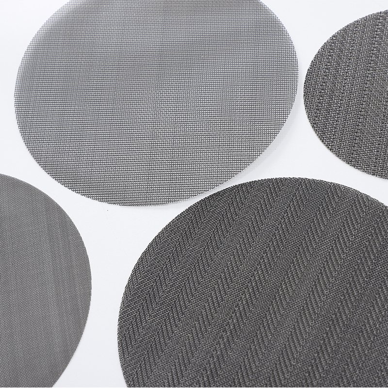 factory custom 304 316 stainless steel mesh disc black wire cloth Twill fifter disc round for extruder