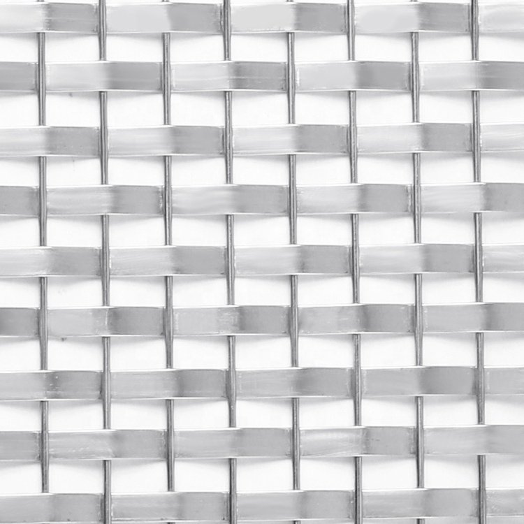Facades Mesh Stainless Steel Flat Wire Decorative Wire Mesh For Wall Divider Partition
