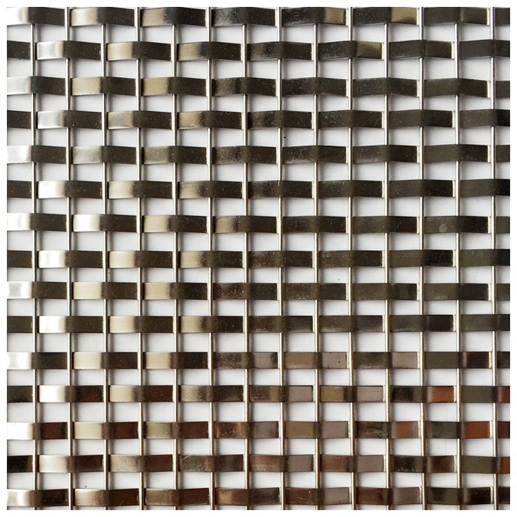 Facades Mesh Stainless Steel Flat Wire Decorative Wire Mesh For Wall Divider Partition