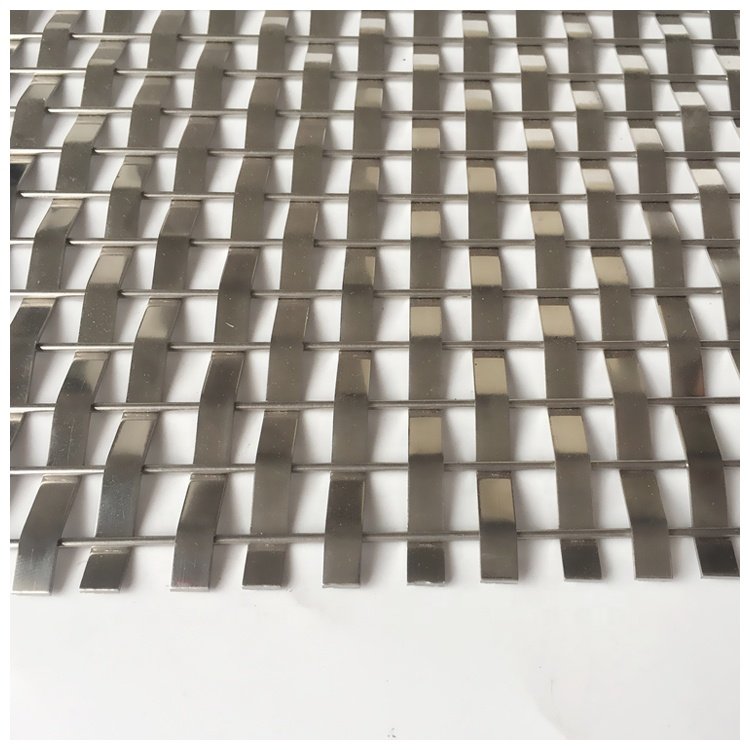 Facades Mesh Stainless Steel Flat Wire Decorative Wire Mesh For Wall Divider Partition