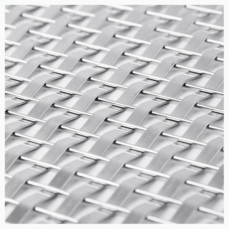 Facades Mesh Stainless Steel Flat Wire Decorative Wire Mesh For Wall Divider Partition