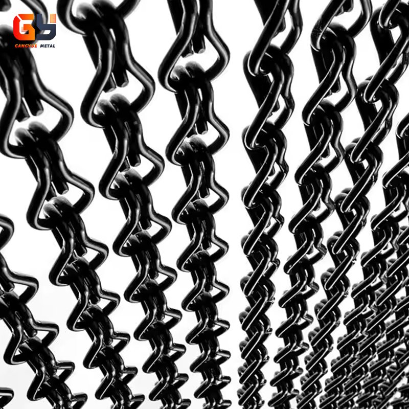 Champaign Gold Decorating Metal Wire Mesh Double Hook Chain Metal Mesh
