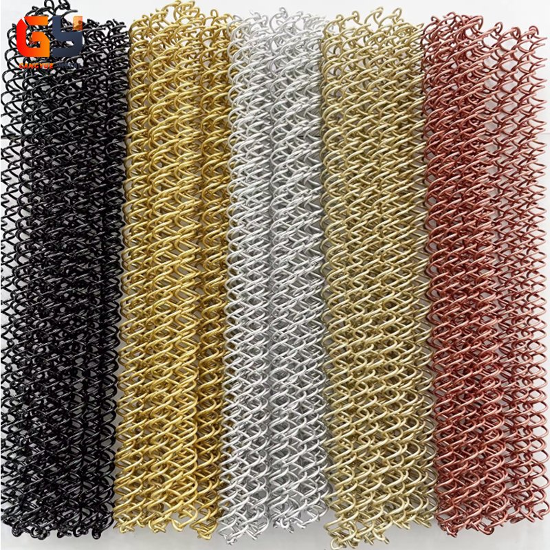 Champaign Gold Decorating Metal Wire Mesh Double Hook Chain Metal Mesh