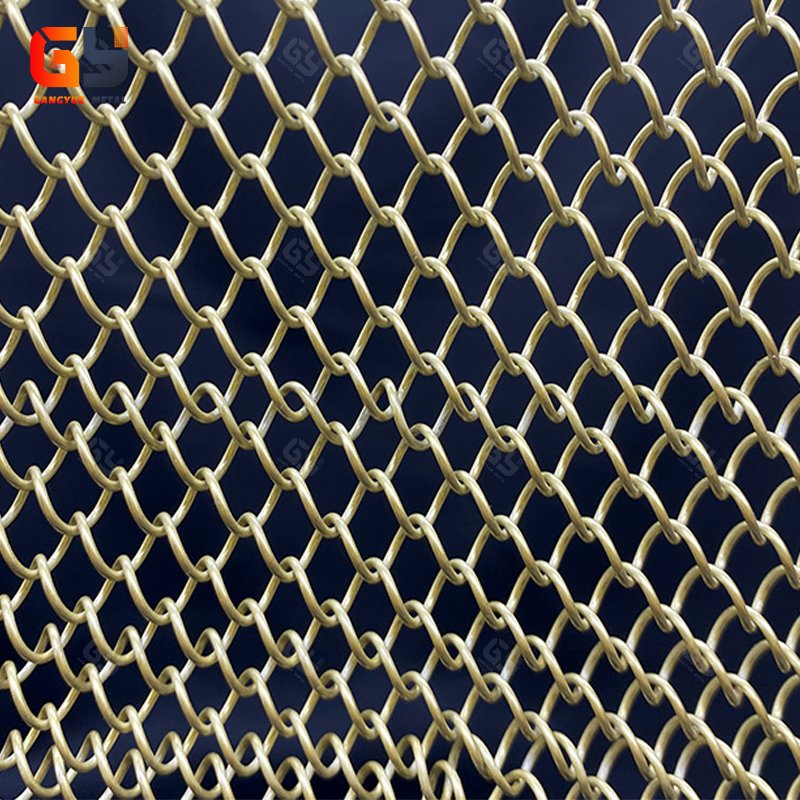Champaign Gold Decorating Metal Wire Mesh Double Hook Chain Metal Mesh