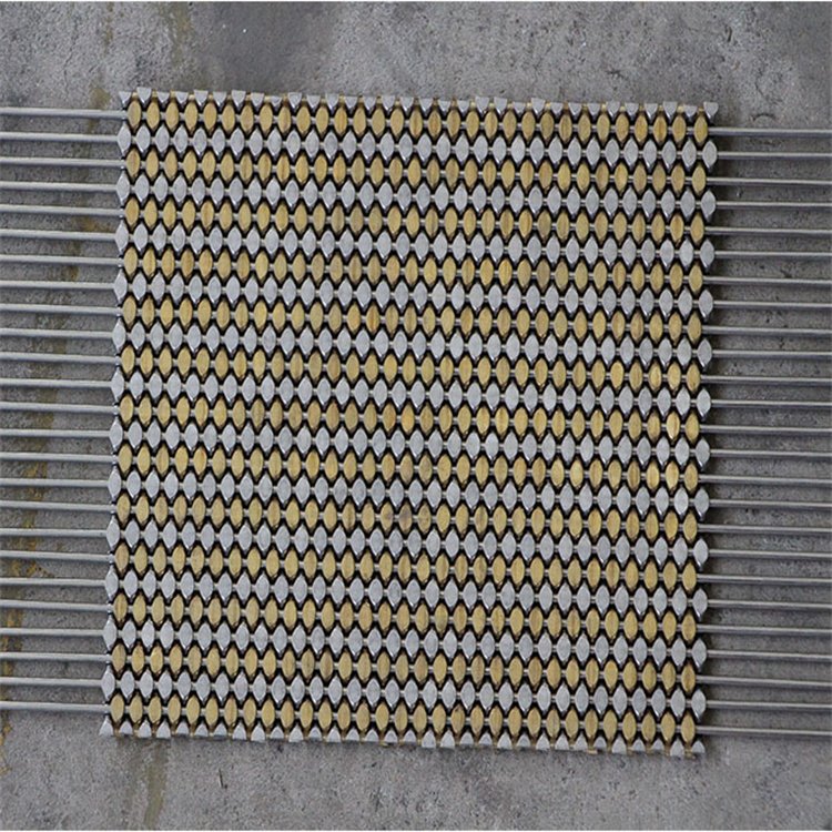 Crimped Metal Mesh Gold Stainless Steel Decorative Mesh Metal Spiral Mesh Bronze Screen Curtain