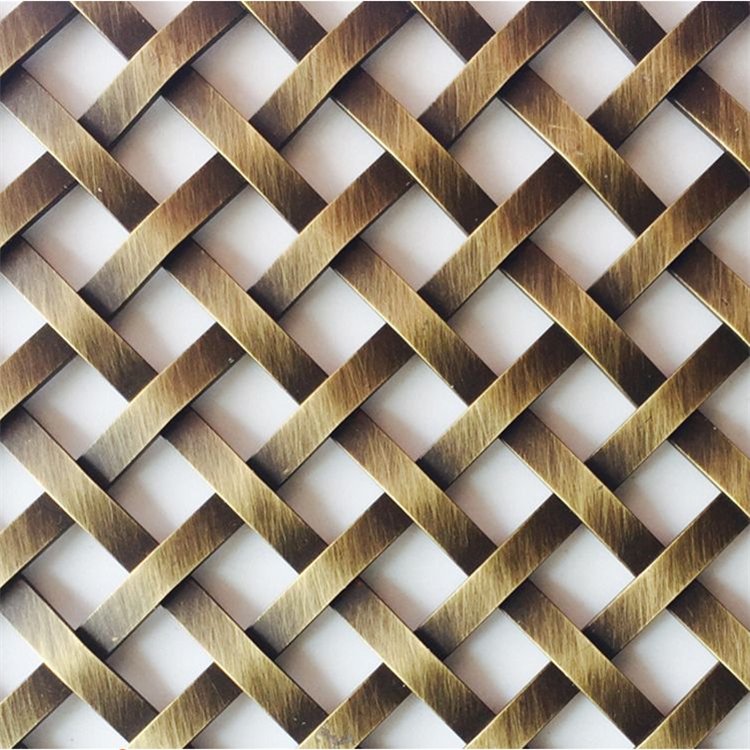 Crimped Metal Mesh Gold Stainless Steel Decorative Mesh Metal Spiral Mesh Bronze Screen Curtain